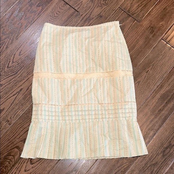 Tibi green dainty feminine Knee-Length Pencil Skirt with Pleated Tiers size 2 - Picture 2 of 9